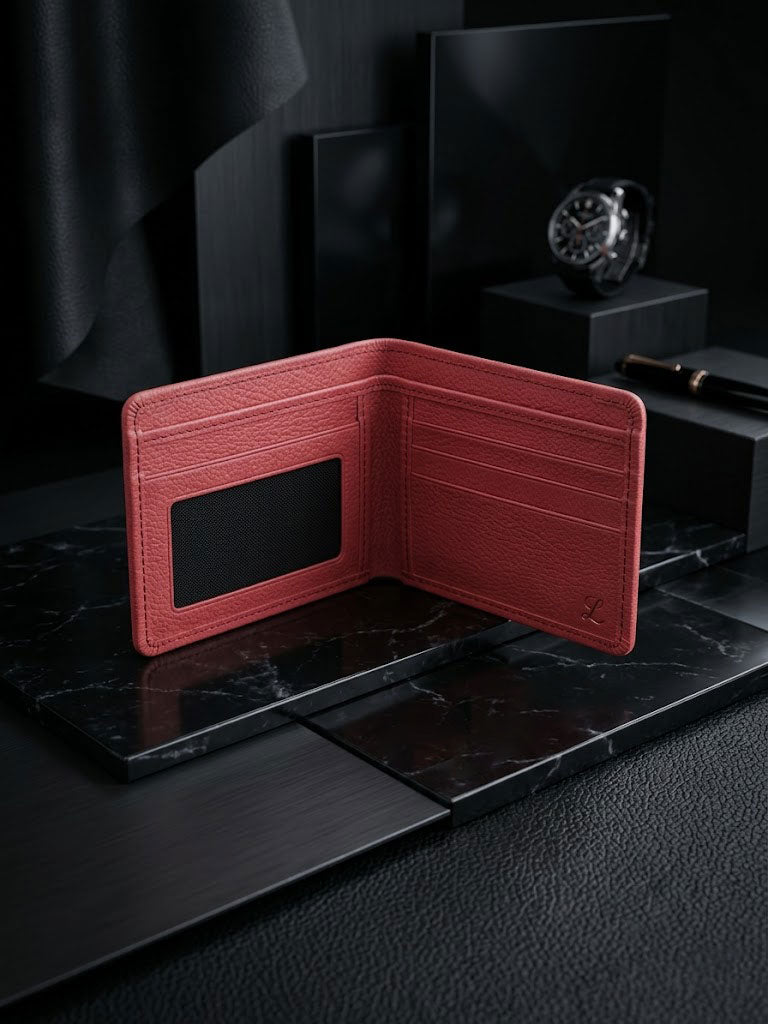 Men’s Leather Bifold Wallet – Magnetic Closure