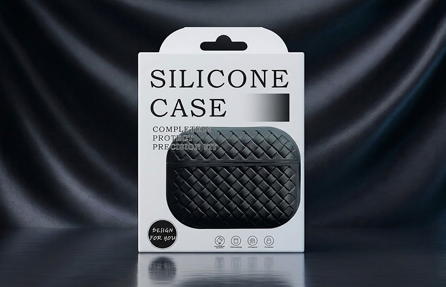 Premium Woven Textured Silicone Case for AirPods | Luxury Shockproof Protective Cover with Carabiner