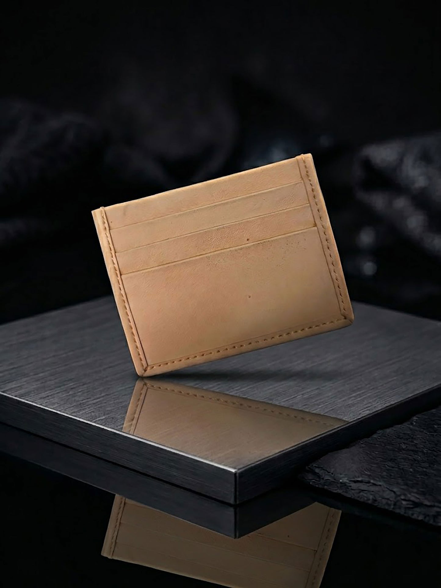 Premium Genuine Leather Card Holder for Men | Slim Minimalist Credit Card Wallet | Ultra Sleek Pocket ATM Card Organizer & Cash Sleeve