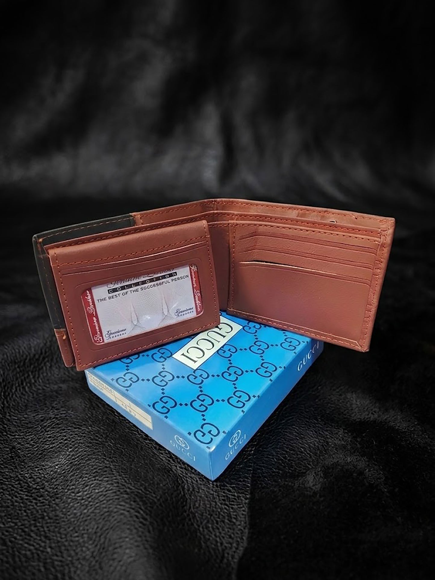 Men's Genuine Leather Bifold Wallet - Luxury Fashion Embossed