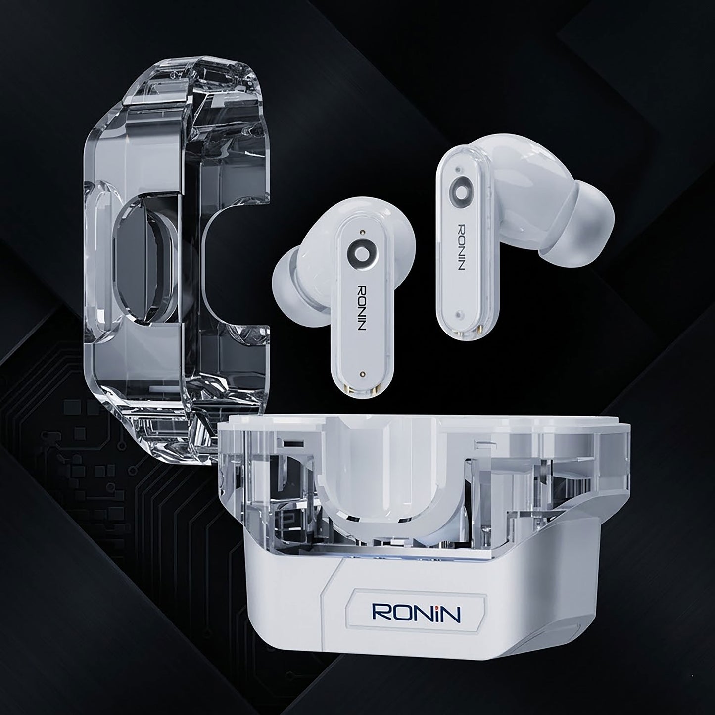 Ronin Wireless Earbuds Series – Warrior (Transparent Gaming) & Mellow (ANC Noise Cancelling) Pods