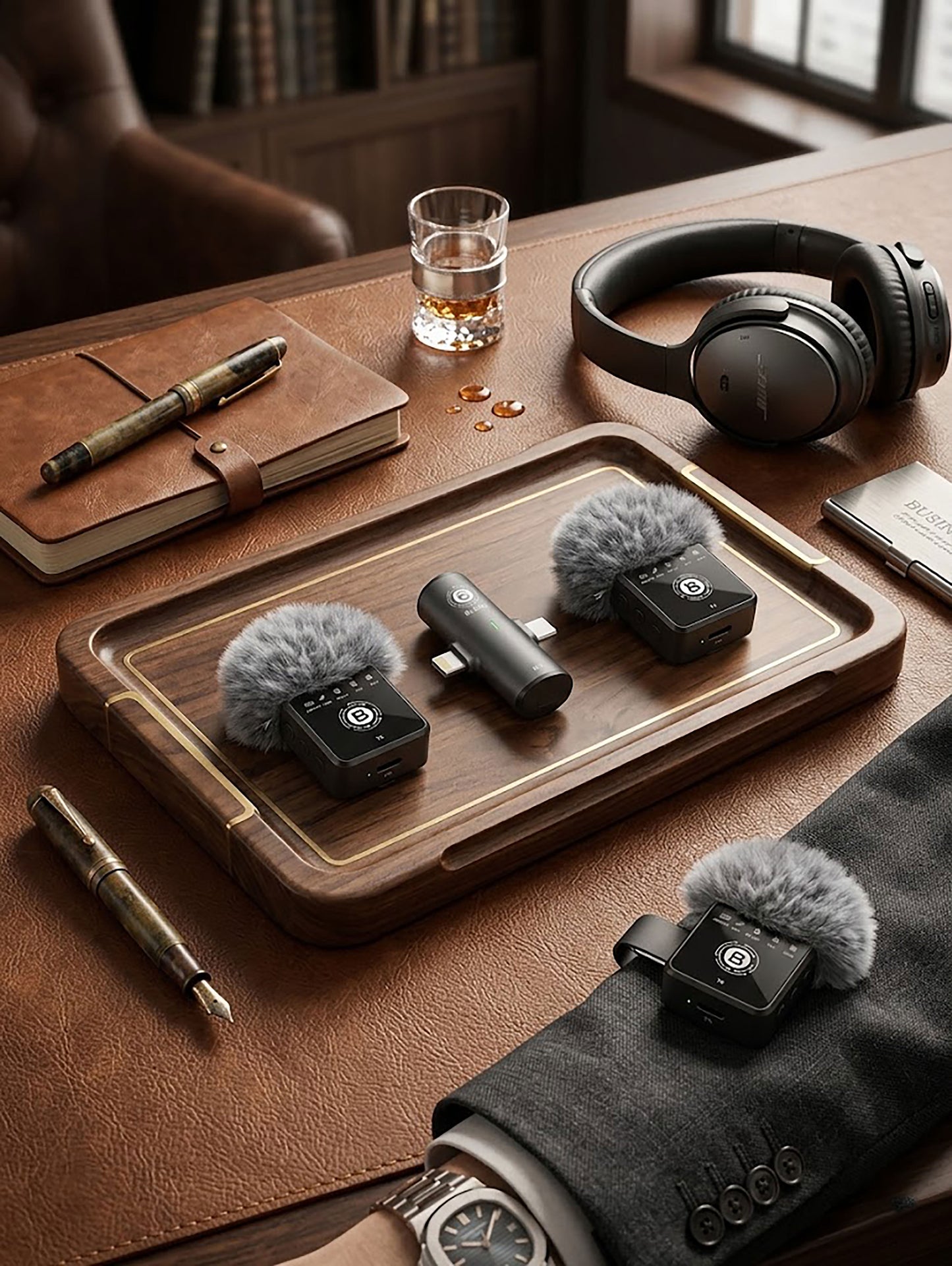 BLUK'S BX-24 Quadlink 4-in-1 Wireless Lavalier Microphone with ANC | Quad Mic System with Lightning & Type-C Receiver for iPhone, Android, Vlogging & Interviews