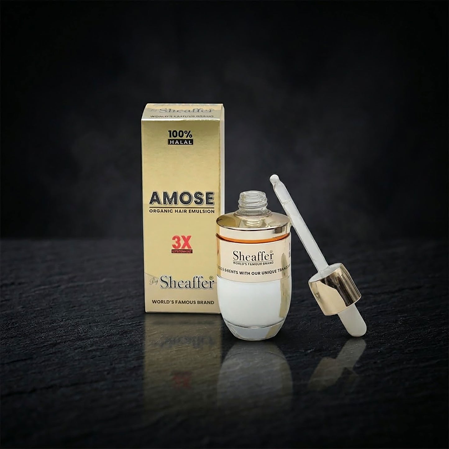Sheaffer Amose Organic Hair Emulsion - 3X Stronger Anti-Frizz & Dryness Control Hair Serum (30ml)