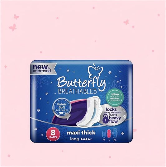 Butterfly Breathables Maxi Thick Sanitary Pads Extra Long