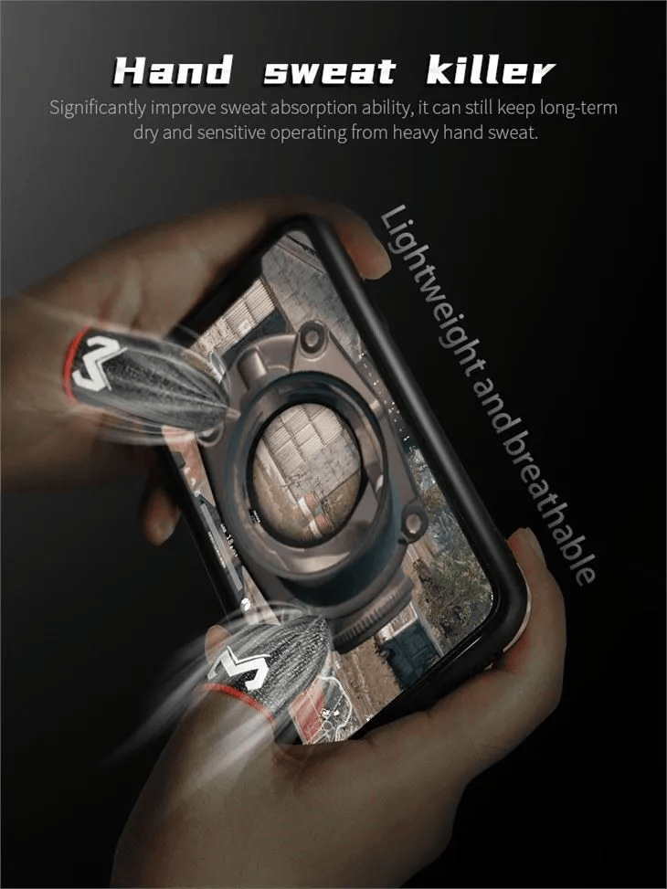 Ultra-Short & High-Impact (Highly Recommended for Clean Display) MEMO Mobile Gaming Finger Sleeves - Sweat-Proof Thumb Covers for PUBG & COD Mobile