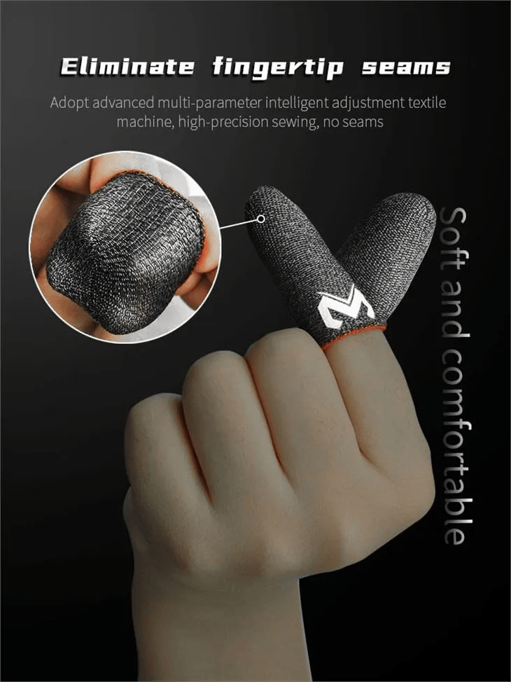 Ultra-Short & High-Impact (Highly Recommended for Clean Display) MEMO Mobile Gaming Finger Sleeves - Sweat-Proof Thumb Covers for PUBG & COD Mobile