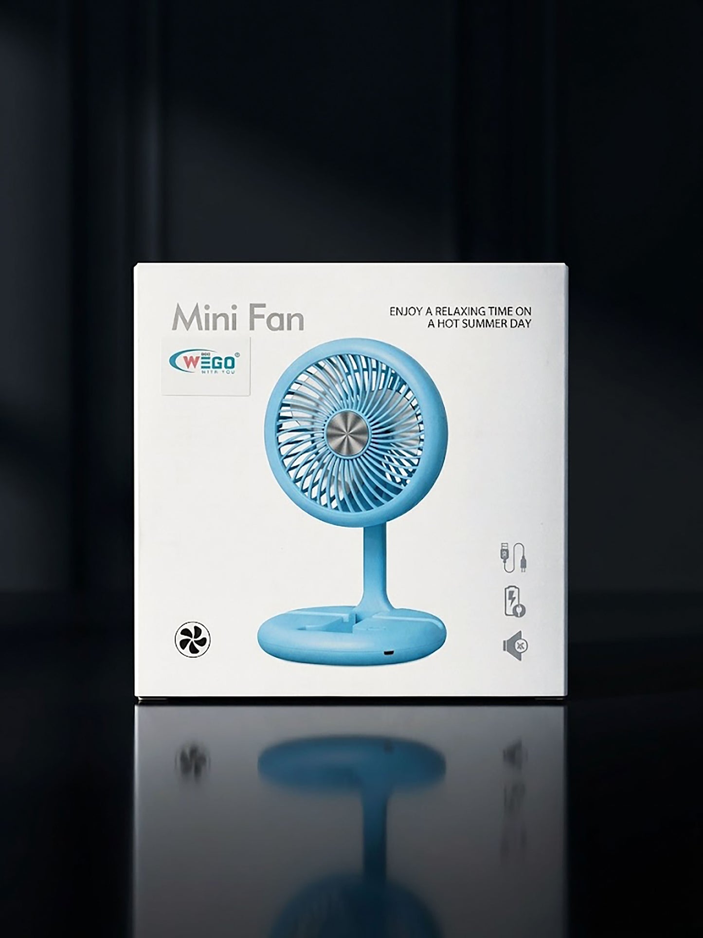 9 Inch Rechargeable Foldable Mini Desktop Fan | 3 Speed USB