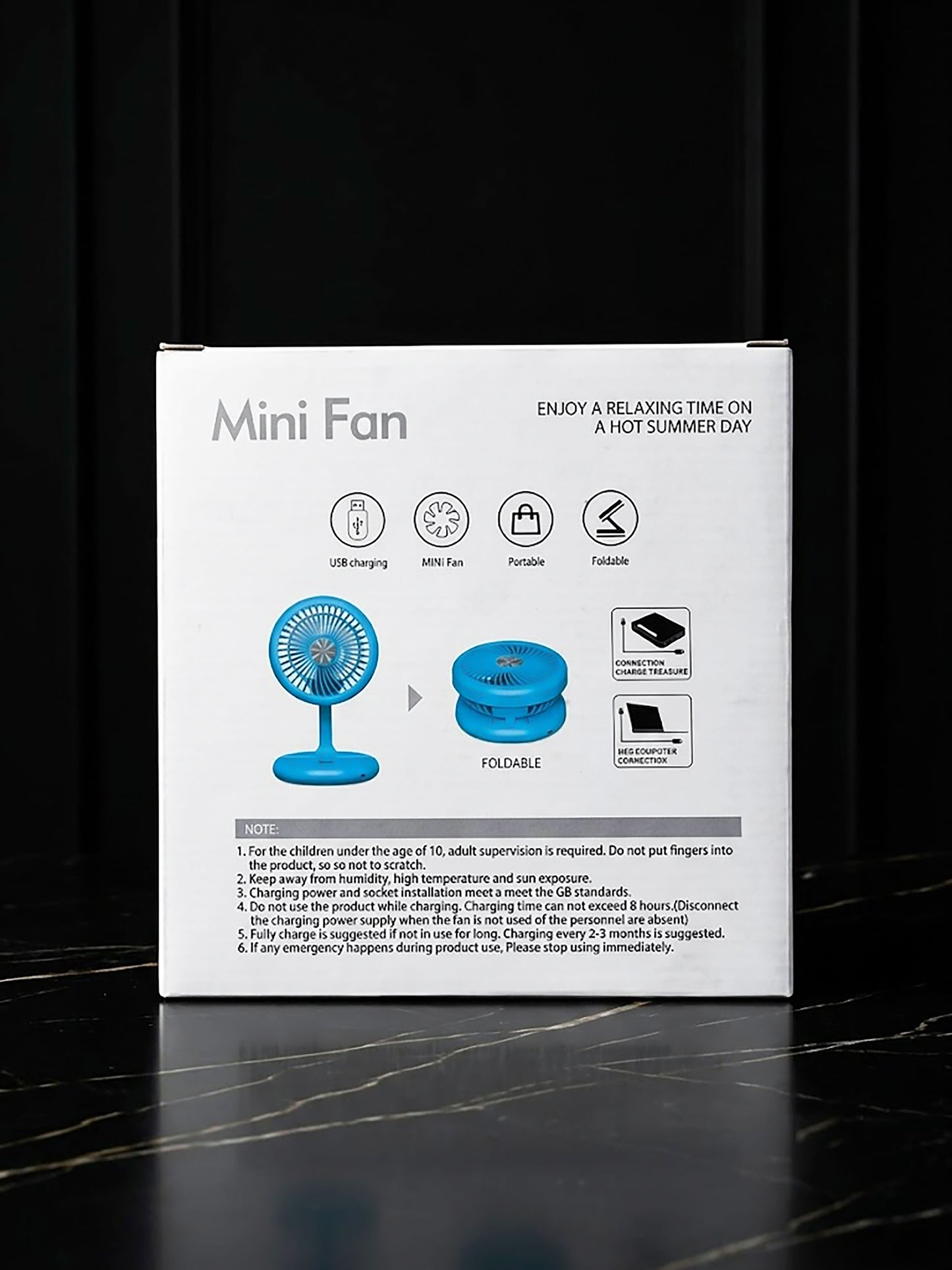 9 Inch Rechargeable Foldable Mini Desktop Fan | 3 Speed USB