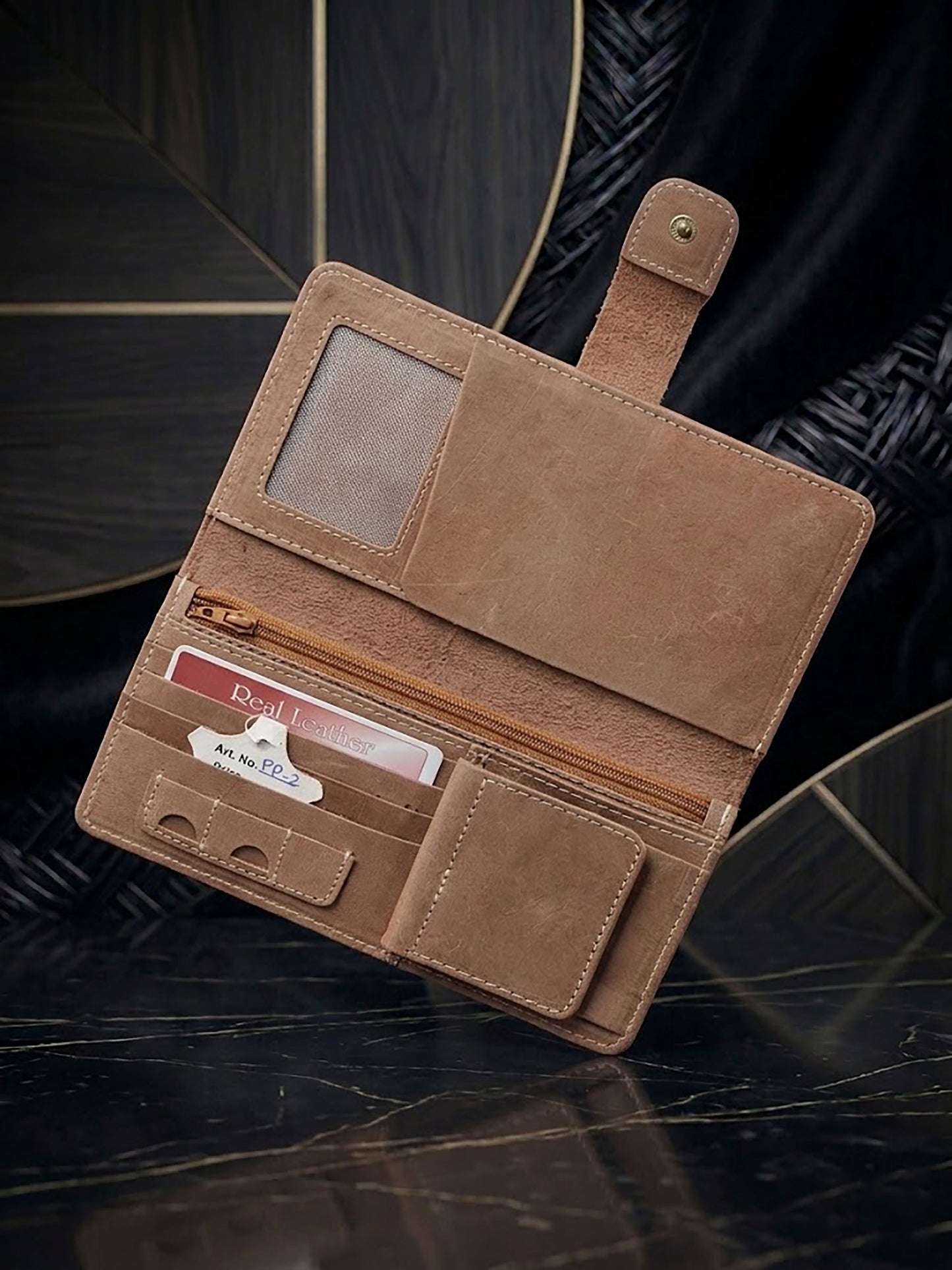 Handcrafted Genuine Leather Long Wallet & Card Holder – Slim Travel Clutch & Phone Purse for Men