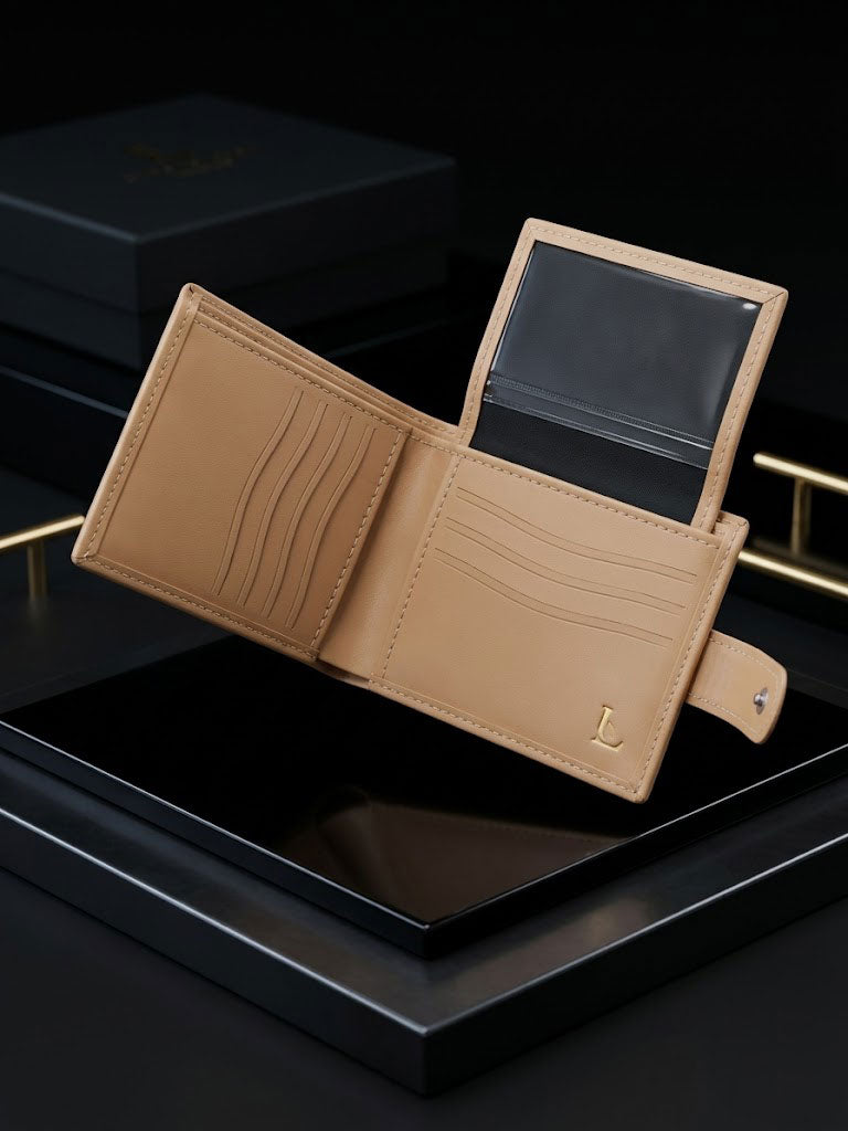 Men’s Leather Bifold Wallet – Magnetic Closure