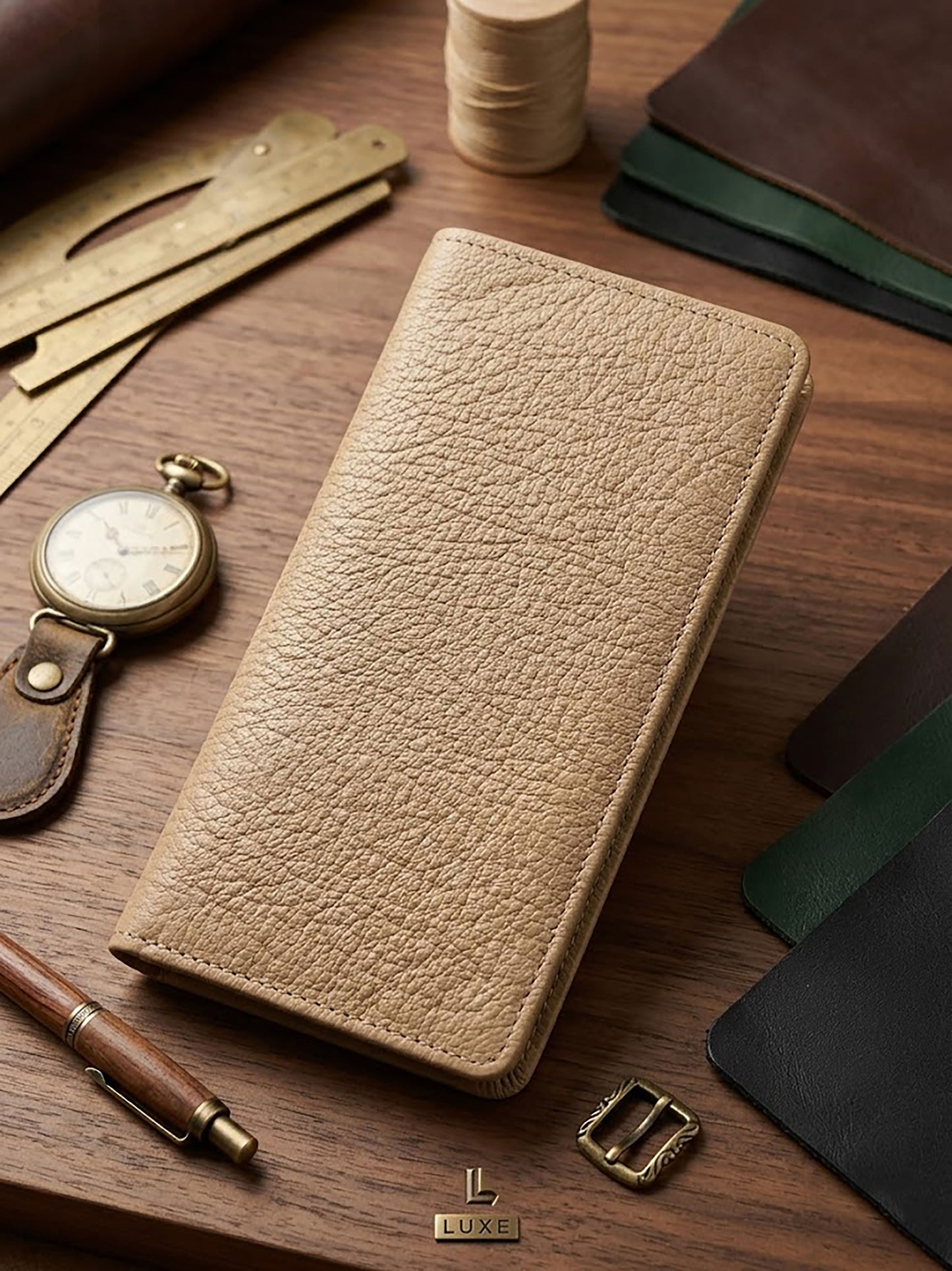 Handcrafted Genuine Leather Long Wallet & Card Holder – Slim Travel Clutch & Phone Purse for Men