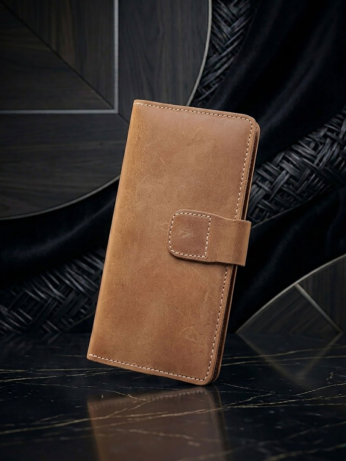 Handcrafted Genuine Leather Long Wallet & Card Holder – Slim Travel Clutch & Phone Purse for Men